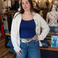 BY TOGETHER OVERSIZED SILVER BUTTON SHACKET