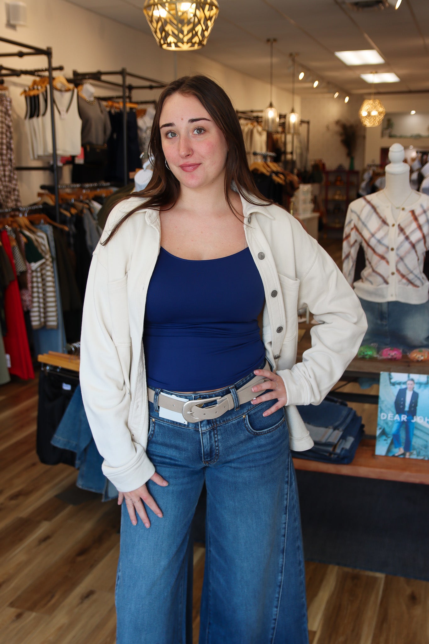 BY TOGETHER OVERSIZED SILVER BUTTON SHACKET