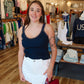 MABLE FLORAL EYELET LACE DENIM SKORT