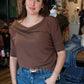 SIX FIFTY SHORT SLEEVE BROWN “ANYWHERE” TOP