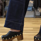 KUT “MAYA” BACK DARTS WIDE HEM JEAN