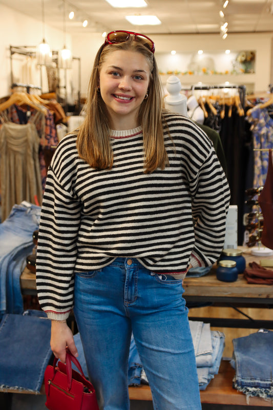 SALTWATER LUXE “KIRRA” STRIPE SWEATER