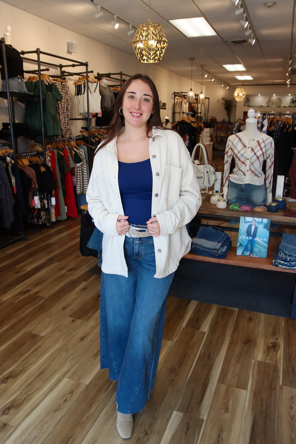 BY TOGETHER OVERSIZED SILVER BUTTON SHACKET