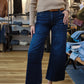KUT “MEG” WIDE LEG RAW HEM JEAN