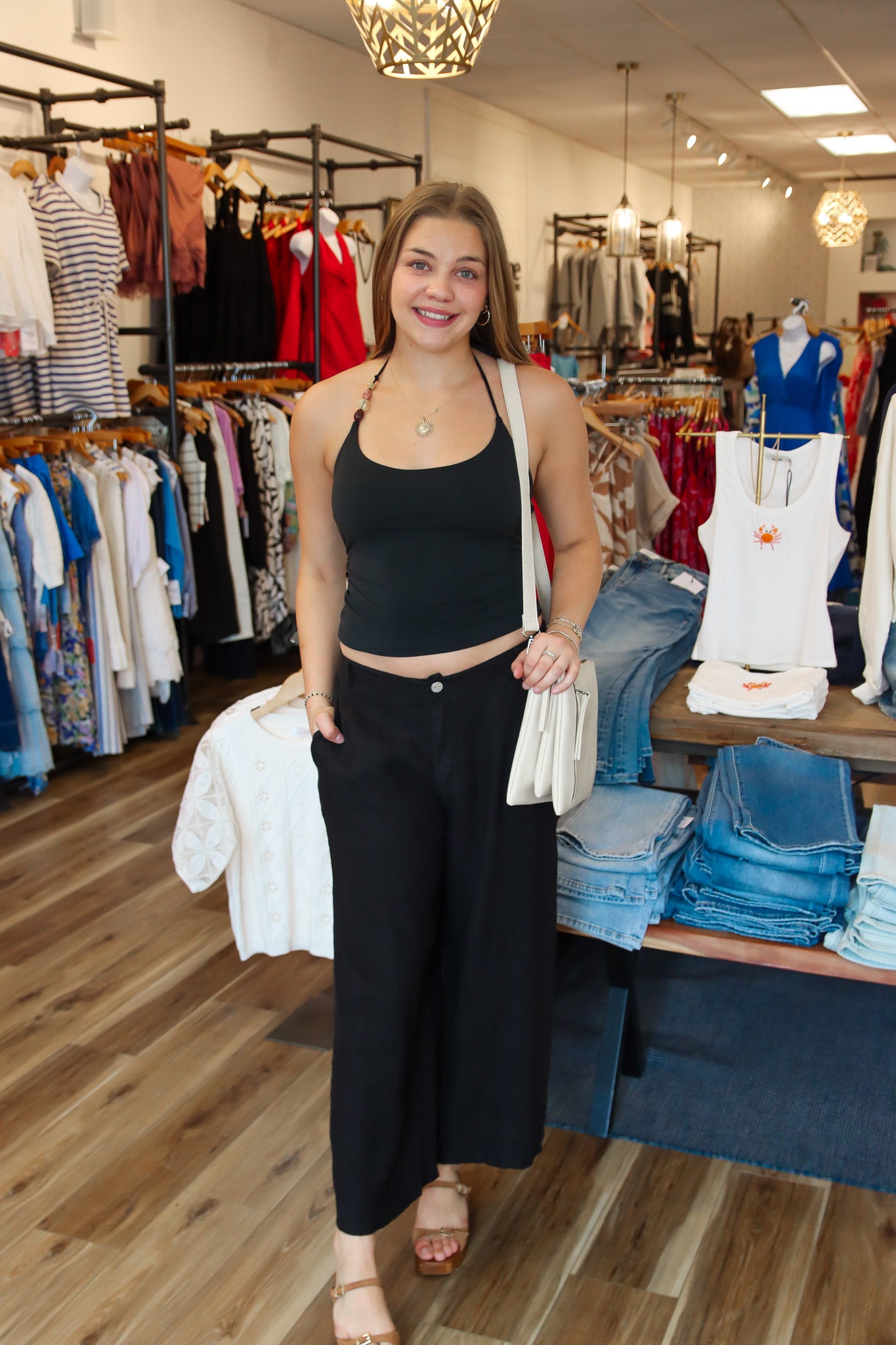 FREE PEOPLE “TONI” BEADED TANK TOP