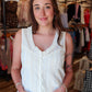 LIVERPOOL SLEEVELESS PINTUCKED RUFFLE TOP