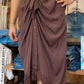 STEVE MADDEN “TORI” TEXTURED RUCHED MIDI DRESS