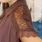 STEVE MADDEN “TORI” TEXTURED RUCHED MIDI DRESS
