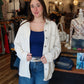 BY TOGETHER OVERSIZED SILVER BUTTON SHACKET