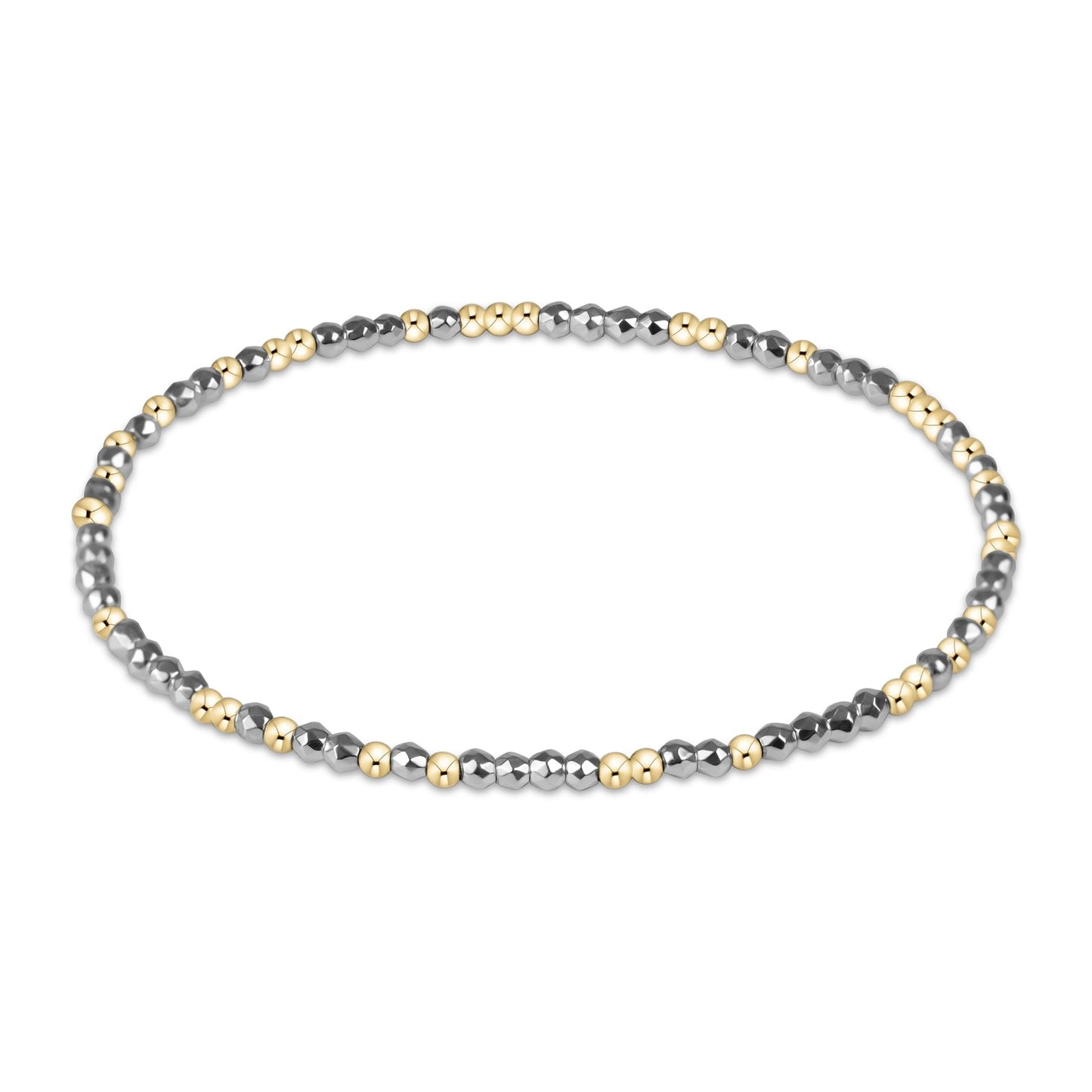 EXTEND HOPE UNWRITTEN BRIGHT SILVER FACETED HEMATITE 2MM