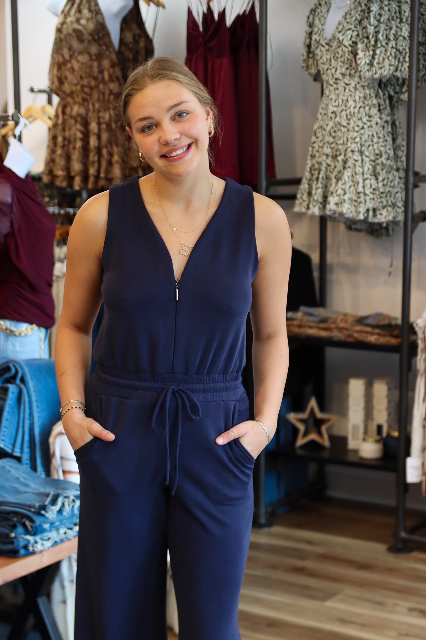 ARIELLA ZIPPER DETAIL SCUBA JUMPSUIT