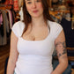 RD STYLE “SHAYLA” COTTON CORE CAP SLEEVE SQUARE NECK TOP