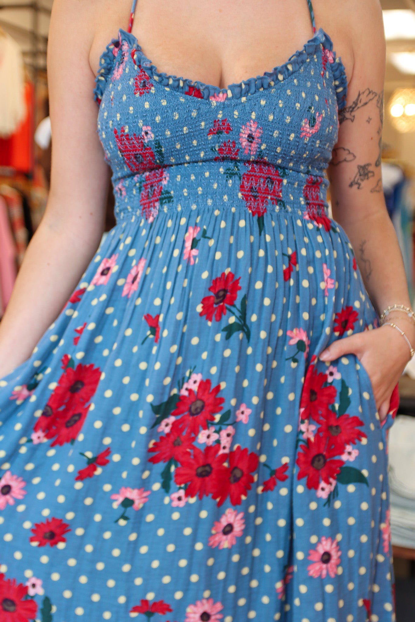 FREE PEOPLE “SWEET NOTHINGS” MIDI DRESS