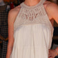 APRICOT CROCHET TOP TIERED DRESS