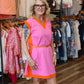 JODIFL CONTRAST ACCENT SOLID CASUAL DRESS