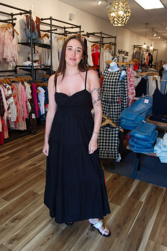 MOLLY BRACKEN “DEB” SMOCKED WAIST MAXI DRESS