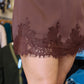TCEC SILKY LACE TRIM HIGH NECK