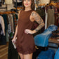 TCEC SILKY LACE TRIM HIGH NECK