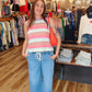 DRA “SIENA” STRIPED KNIT TOP