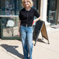 SHORT SLEEVE BUTTON DOWN KNIT SWEATER