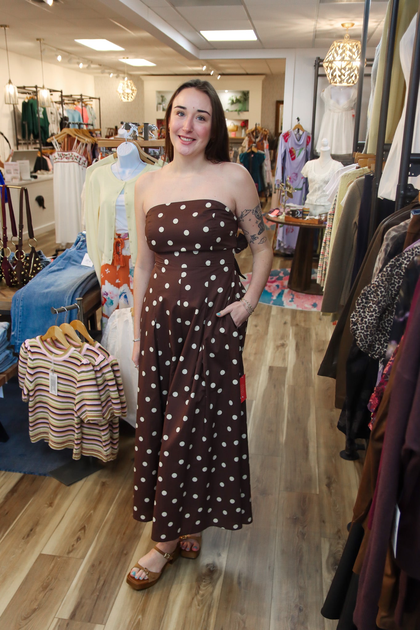 BARDO POLKA DOT STRAPLESS JUMPSUIT