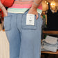 HIDDEN PULL ON WIDE LEG DENIM