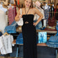 LOVESTITCH RUCHED HALTER KNIT MAXI DRESS