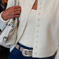 PINCH BUTTON DOWN LONG SLEEVE CARDIGAN