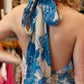 BOLD FLORAL TIE BACK HALTER MAXI