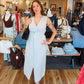 MILIO MILANO LINEN TWIST FRONT MAXI DRESS