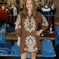 JODIFL FLORAL APPLIQUE SHIFT DRESS