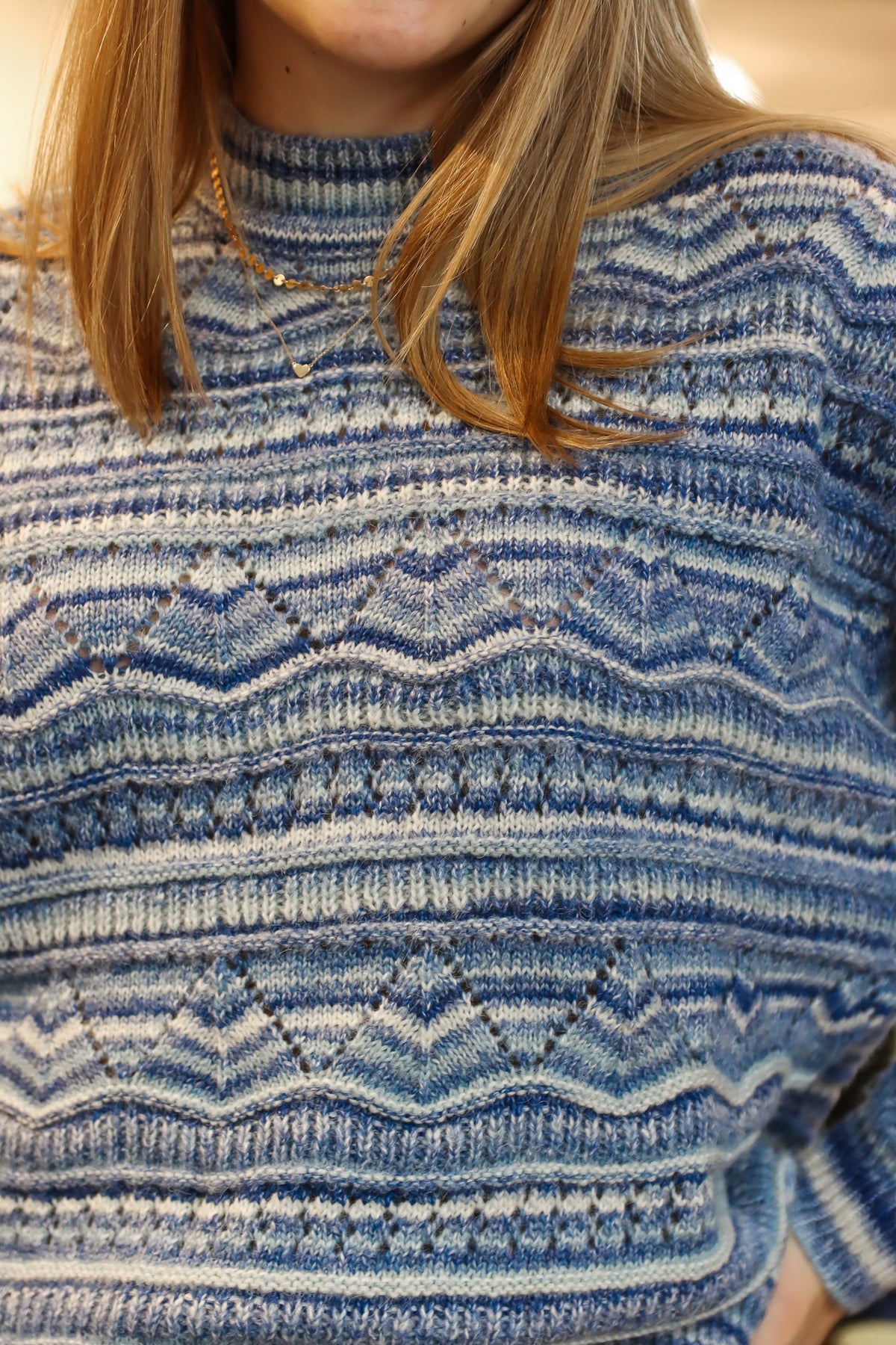 APRICOT POINTELLE SPACE DYE JUMPER