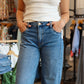 KUT "ASHTON" HIGH RISE RELAXED SIDE PANEL DENIM