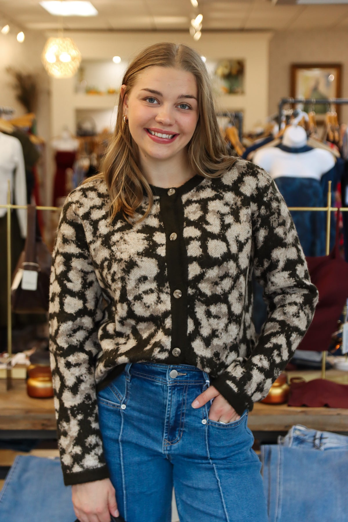 KUT FROM THE KLOTH "SADIE" ANIMAL PRINT CARDIGAN
