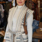 ELAN PATTERN WAIST TIE SLEEVELESS CARDI
