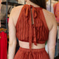 ASTR THE LABEL “VERA” CUT OUT HIGH NECK MAXI