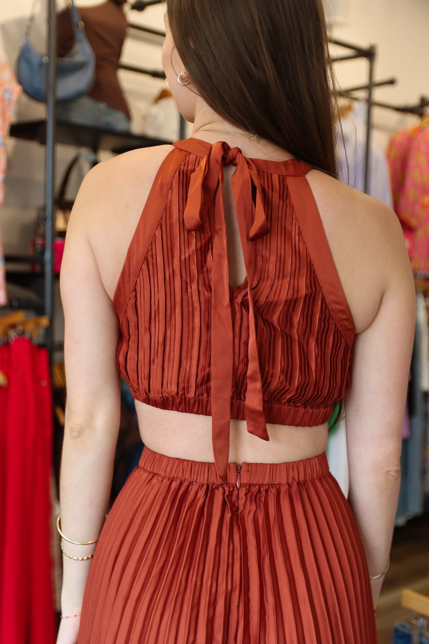 ASTR THE LABEL “VERA” CUT OUT HIGH NECK MAXI