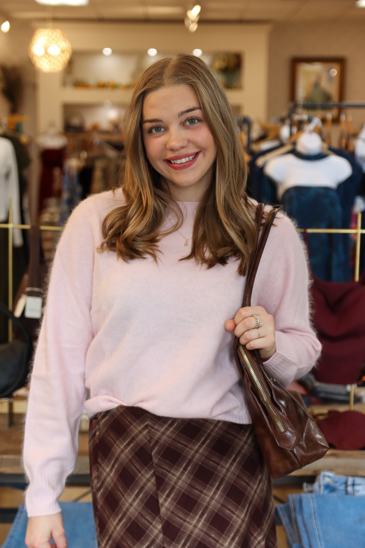 LUCY PARIS "TRACY" RELAXED WOOL/SILK SWEATER