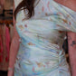 LUCY PARIS “ARTA” GATHERED MAXI DRESS