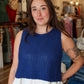 BY TOGETHER GAUZE LINED SLEEVELESS SWEATER TOP