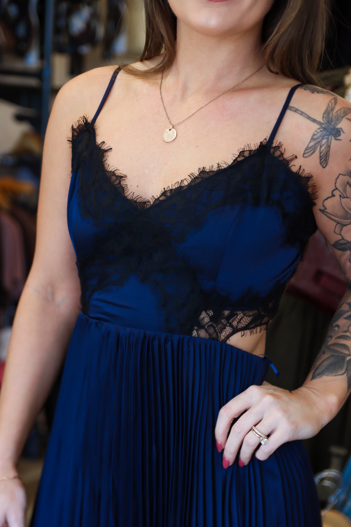 ASTR THE LABEL "ANDY" DRESS LACE TRIM