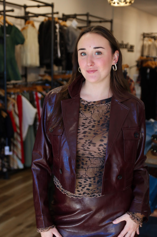 LUCY PARIS “LACEY” MOTO FAUX LEATHER JACKET