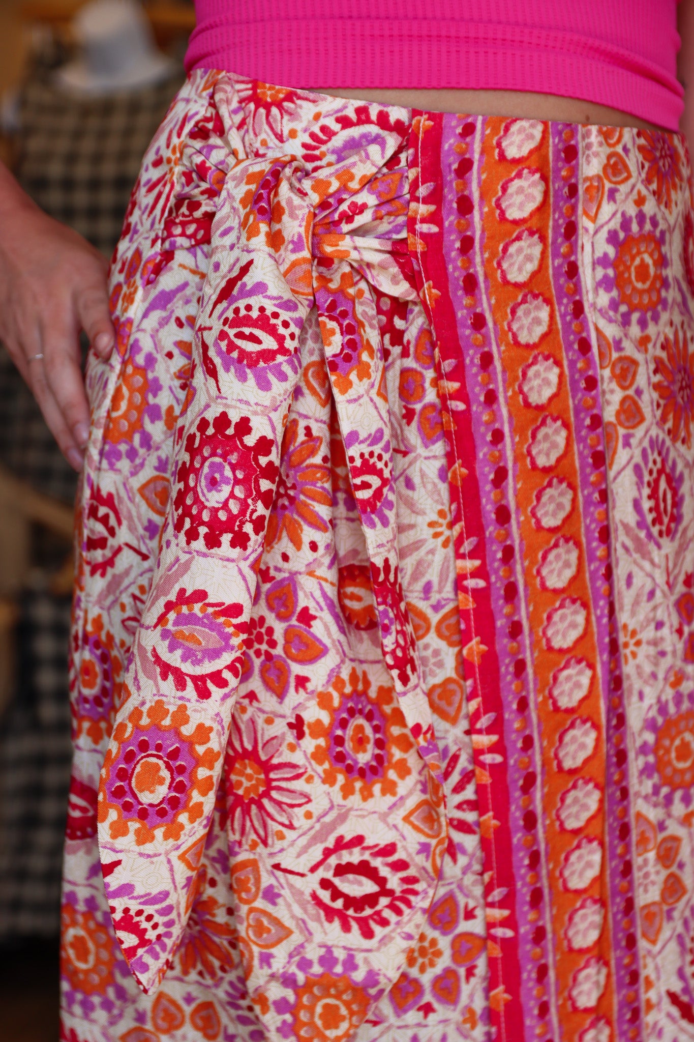 MOLLY BRACKEN “MELISSA” WOVEN MIDI SKIRT