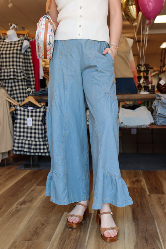 DAVID & DANI LIGHTWEIGHT CURVY WIDE LEG DENIM