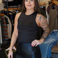 ALLIE ROSE HIGH NECK LUREX RACER BACK TANK