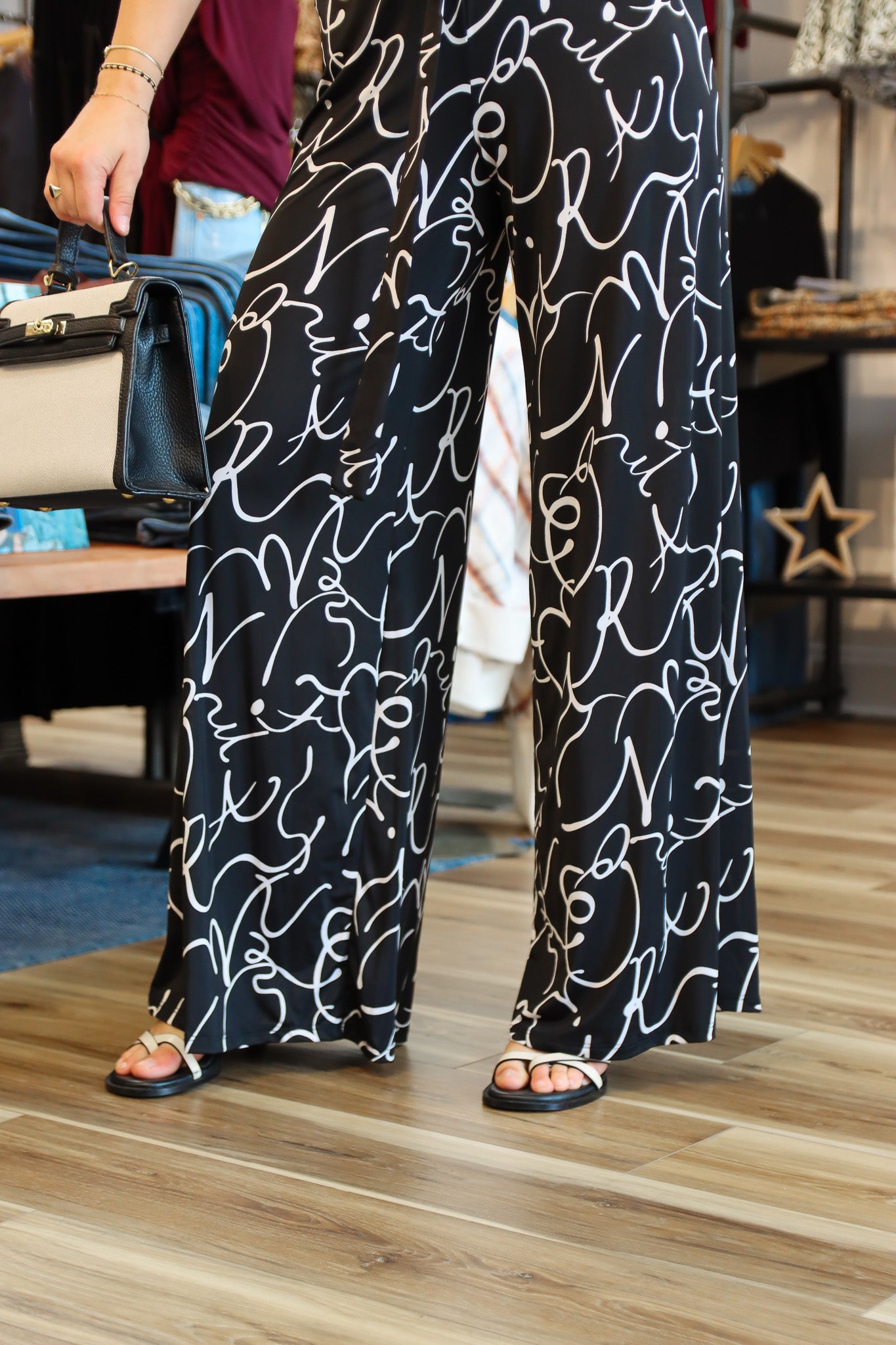 ARIELLA WIDE LEG JUMPSUIT WITH RING BELT