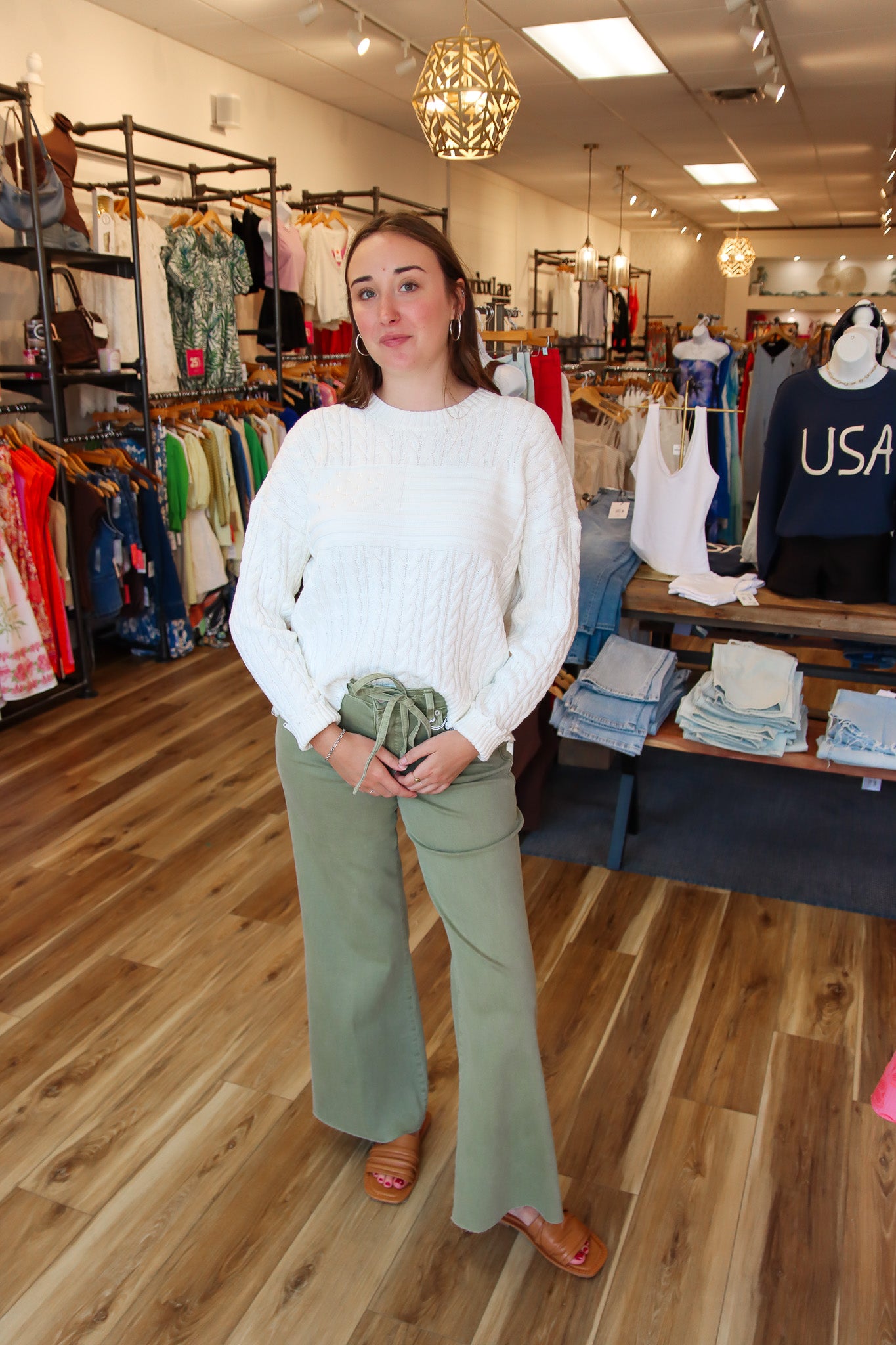 DEAR JOHN “MICAH” TIE FRONT DENIM PANT