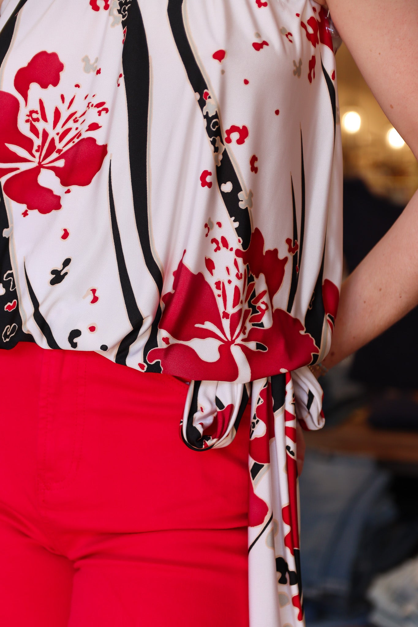 ARIELLA PRINTED TUBE TOP WITH TIE