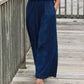 MILIO MILANO ELASTIC WAISTBAND WIDE LEG EYELET PANTS