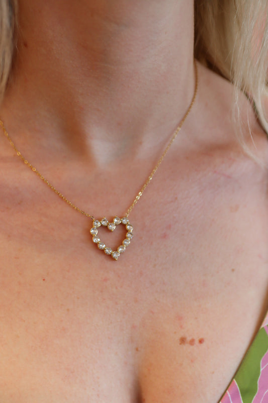 LARGE DIAMOND HEART NECKLACE